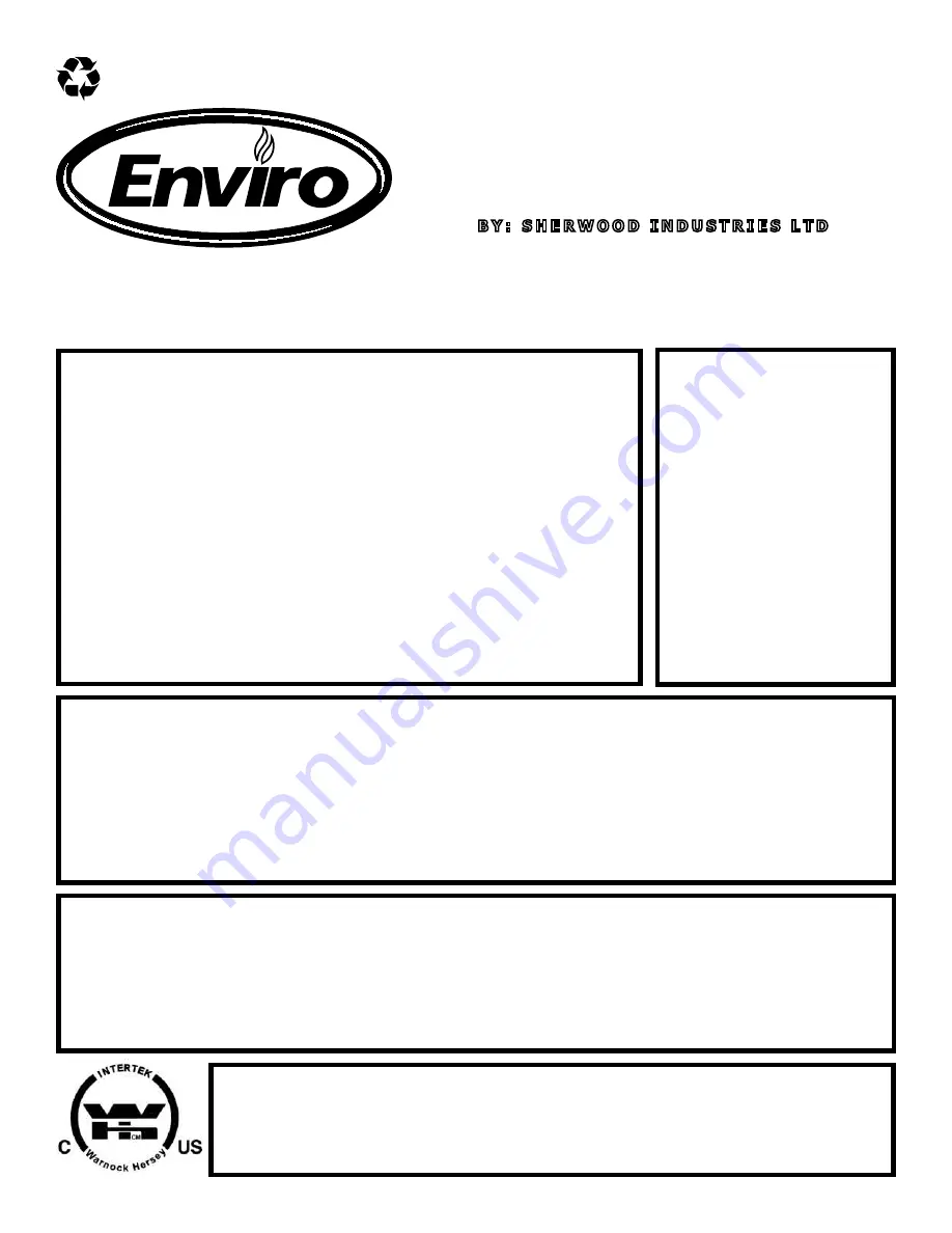 Enviro 50-1096 Owner'S Manual Download Page 1