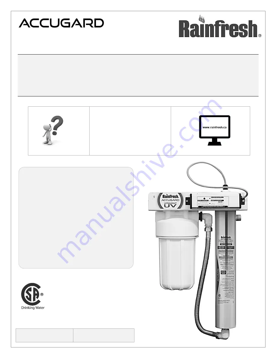 ENVIROGARD Rainfresh ACCUGARD User Manual Download Page 1