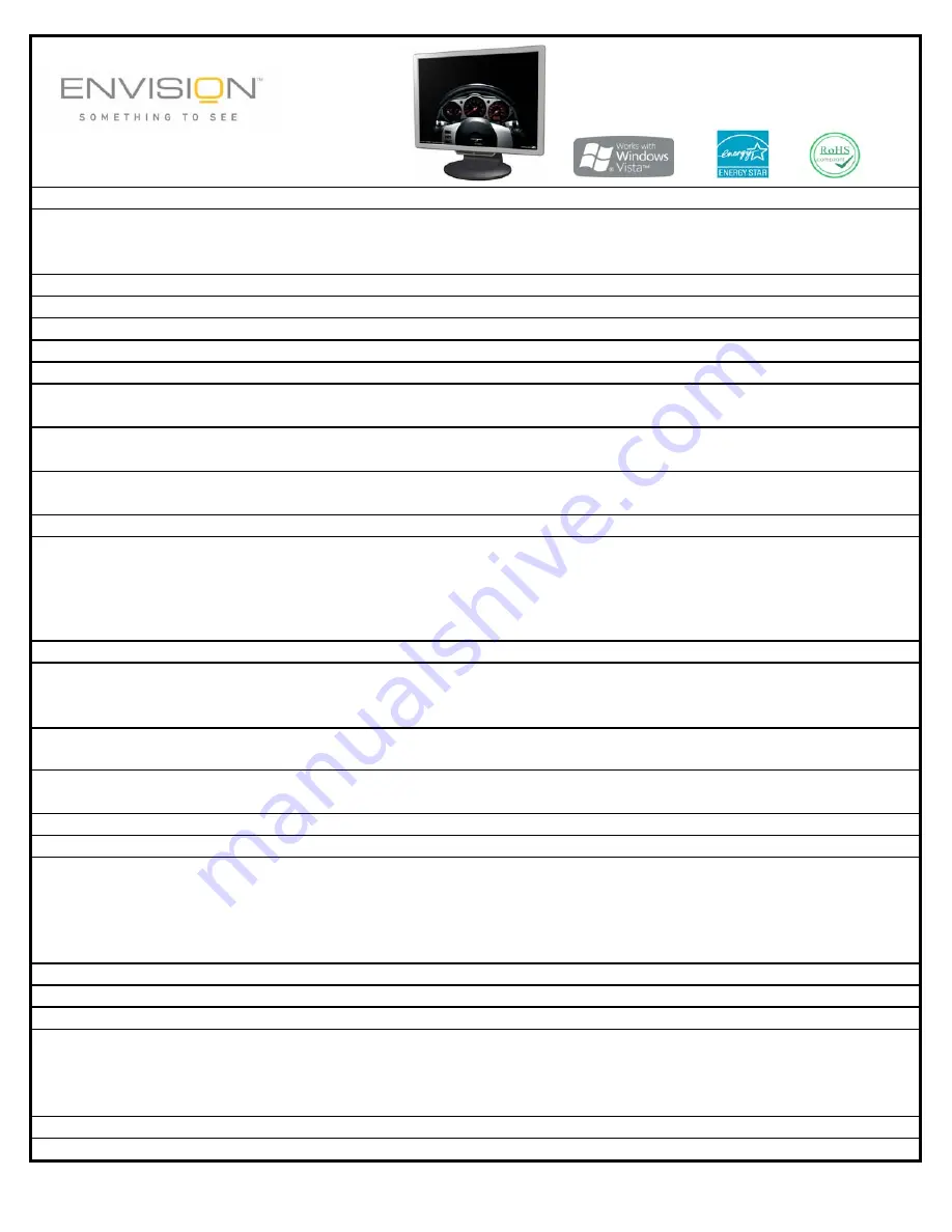 Envision H716a4 Specifications Download Page 1