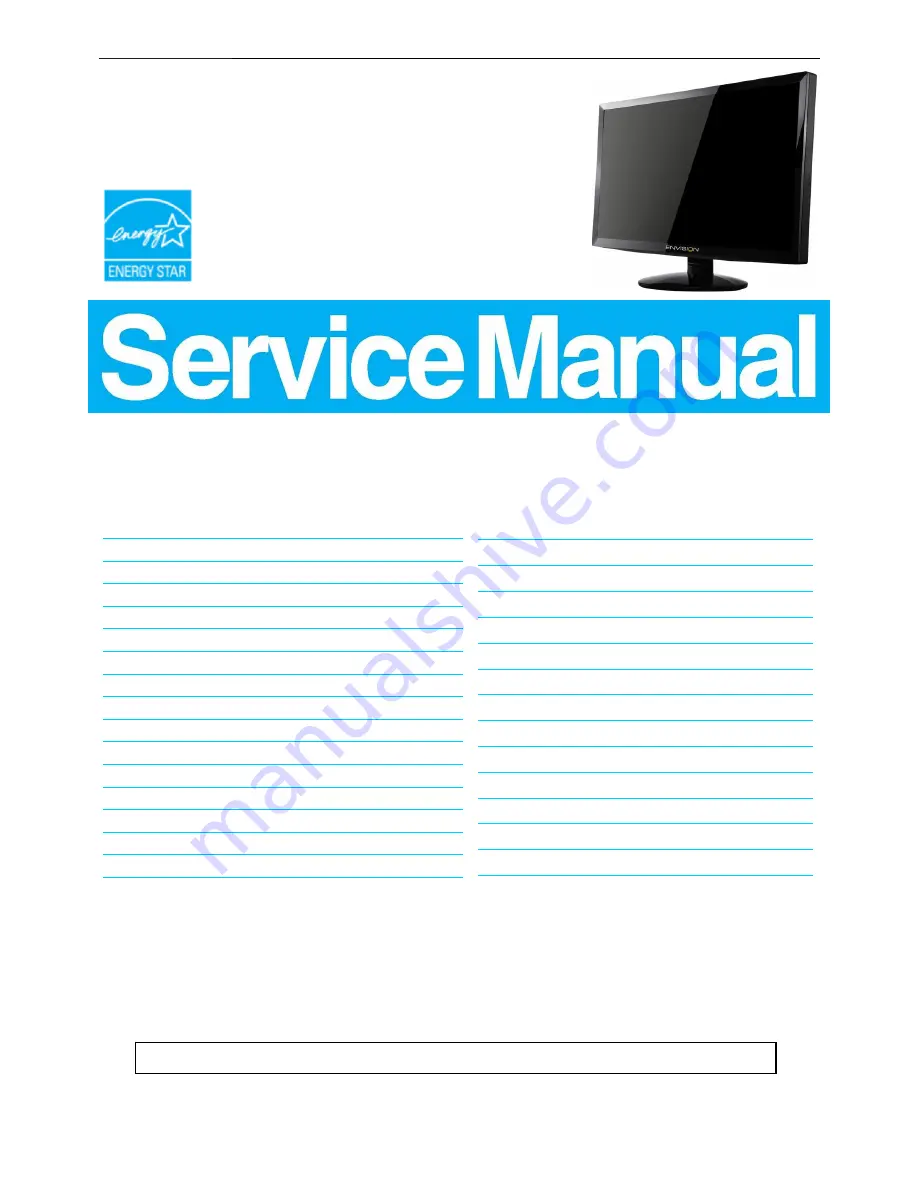 Envision H976WDL Service Manual Download Page 1