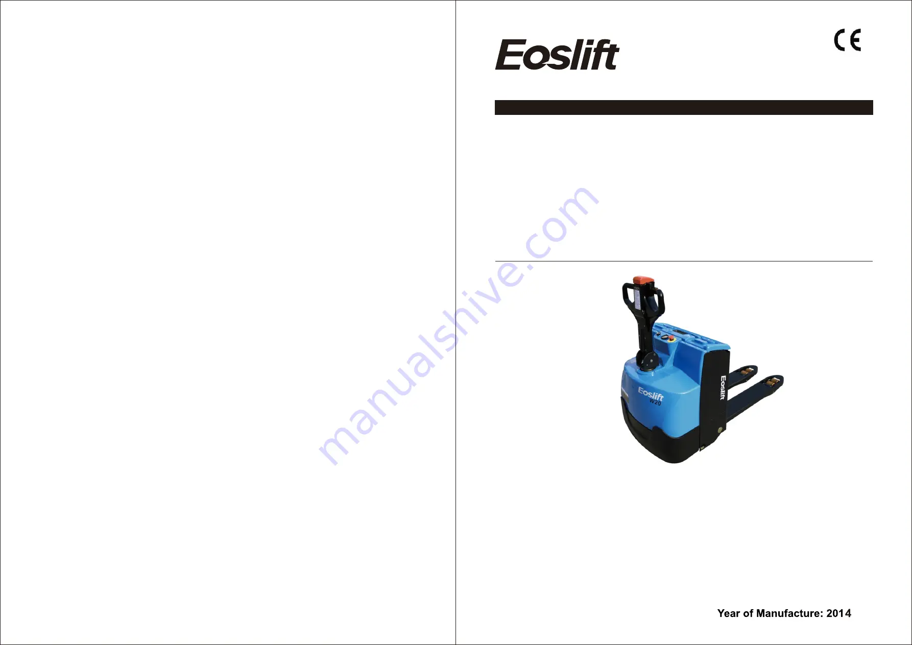 Eoslift W20 Series Operating Instructions Manual Download Page 1