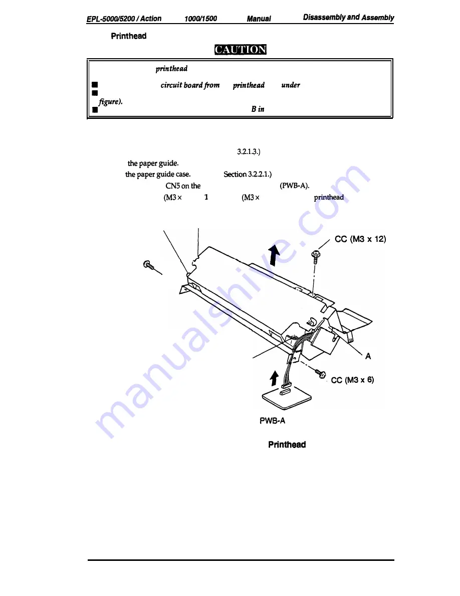 Epson ActionLaser 1000 Service Manual Download Page 89