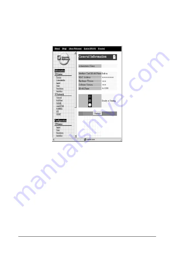 Epson AcuLaser C2000 Administrator'S Manual Download Page 172