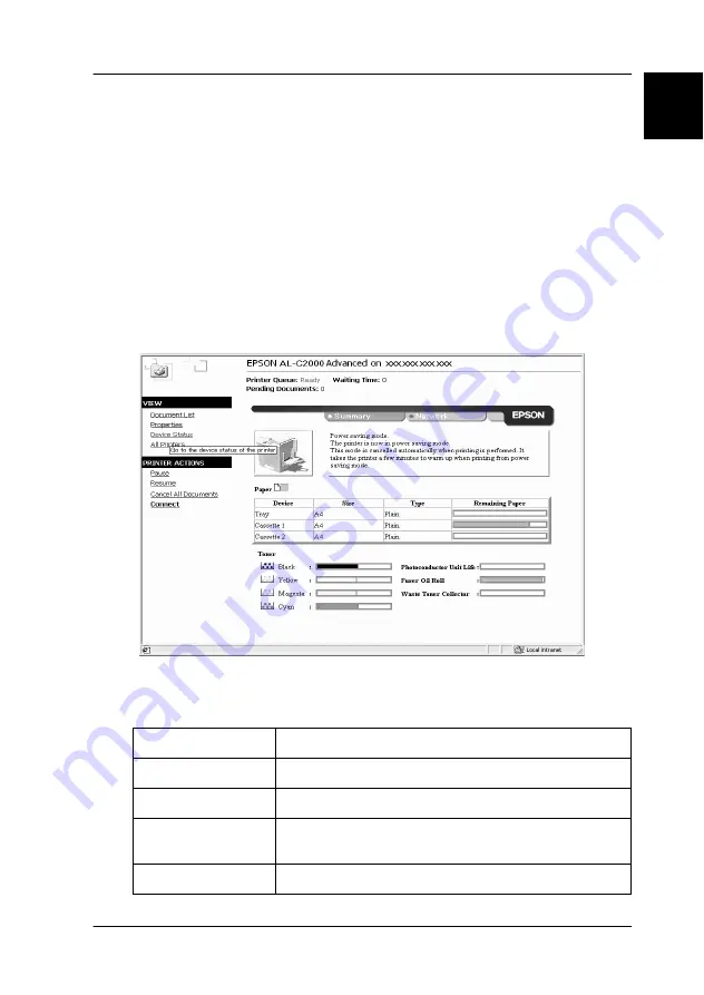 Epson AcuLaser C2000 Administrator'S Manual Download Page 243