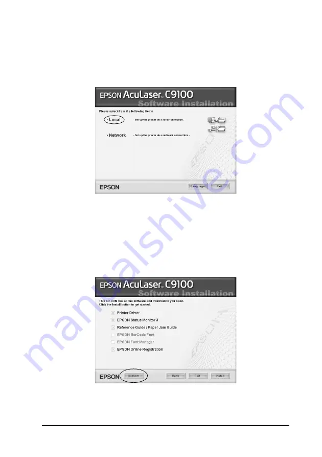 Epson AcuLaser C9100 Reference Manual Download Page 93