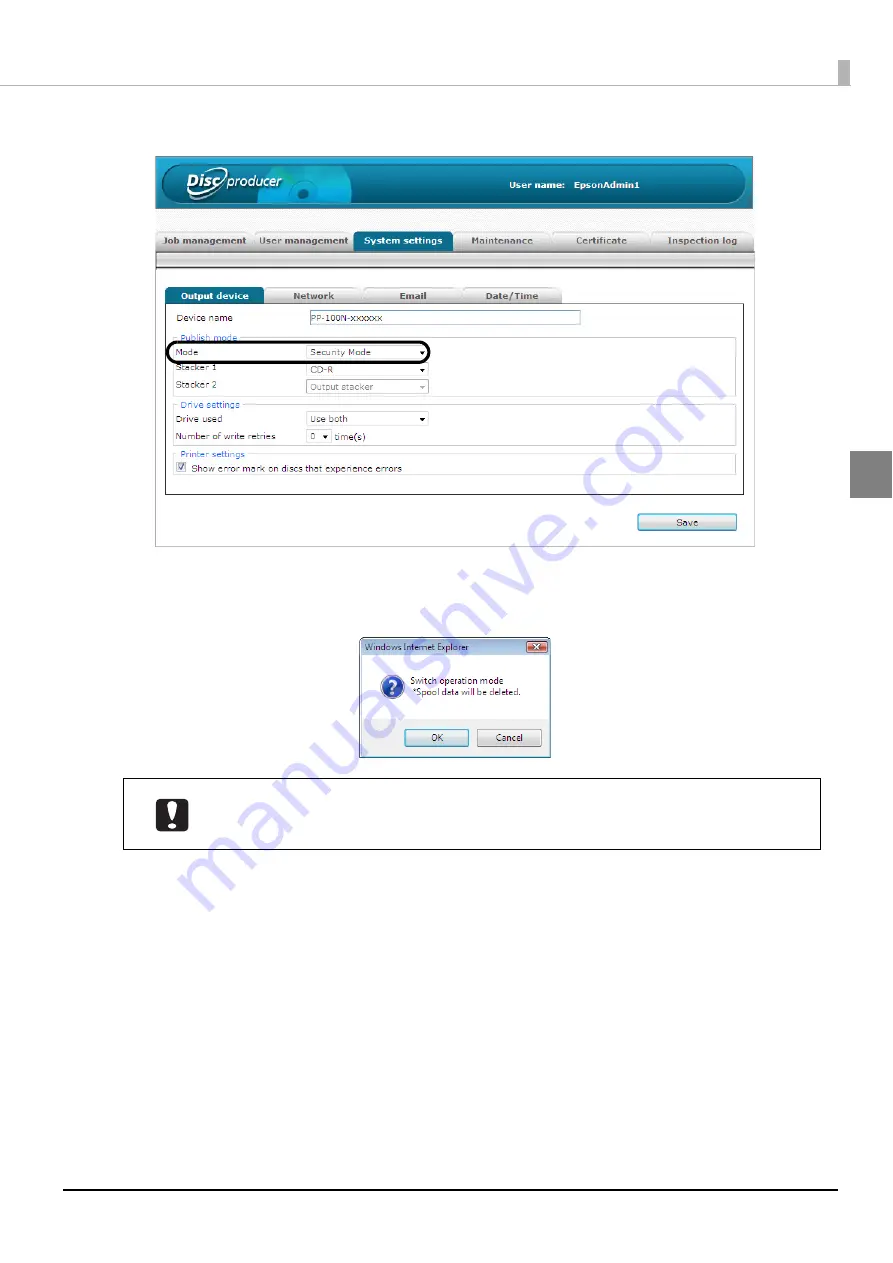 Epson Disc producer PP-100N Security Administrator'S Manual Download Page 103