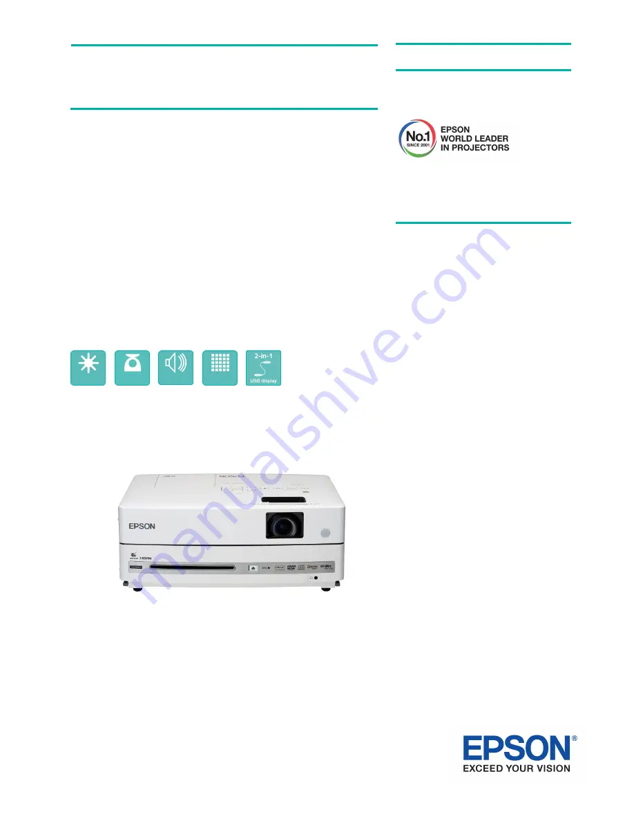 Epson EB-W8D Скачать руководство пользователя страница 1