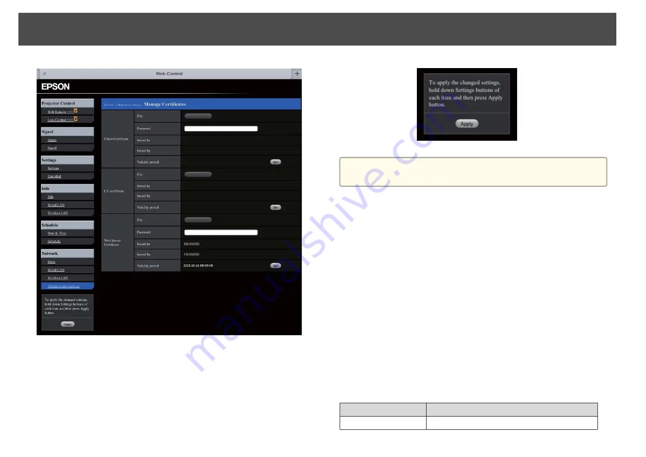 Epson EB-Z10000 Installation Manual Download Page 58