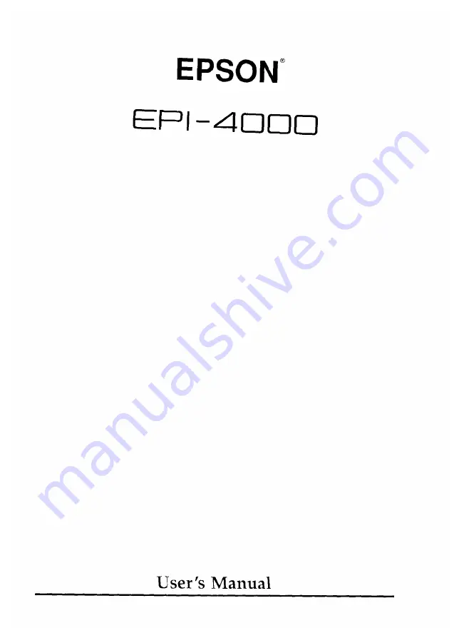 Epson EPI-4000 User Manual Download Page 2