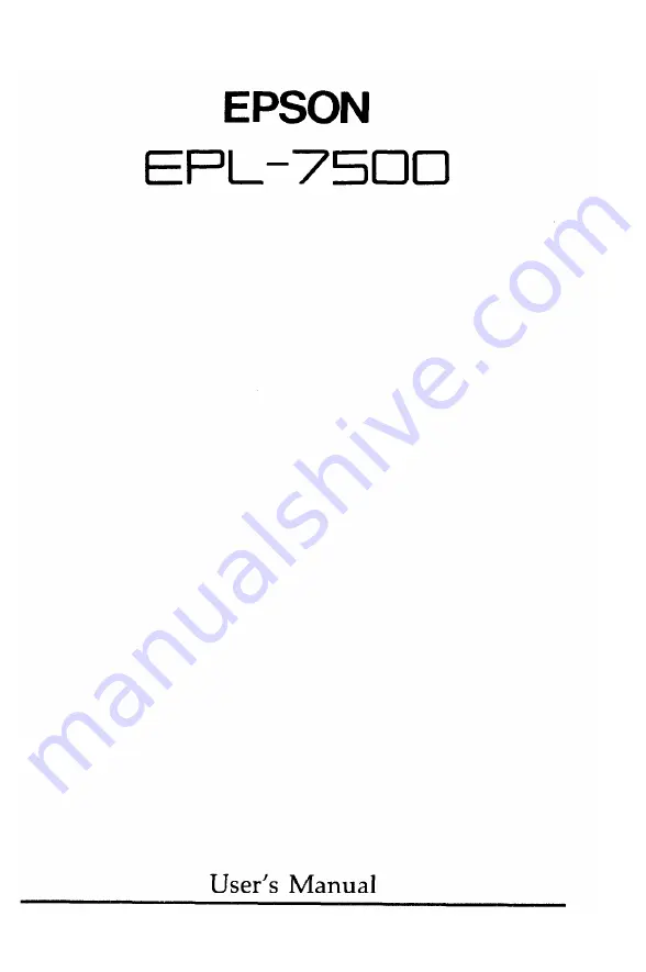 Epson EPL-7500 User Manual Download Page 3