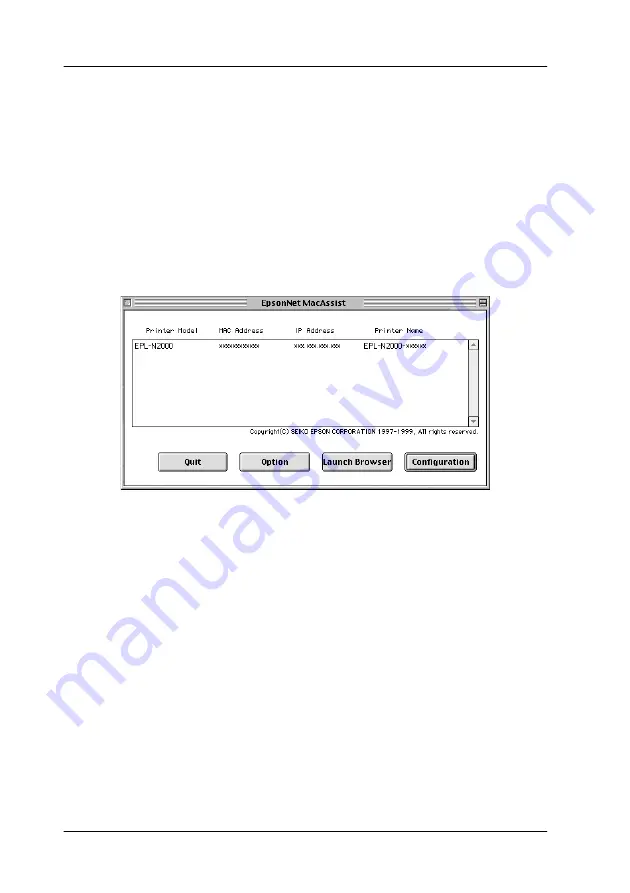 Epson EpsonNet C82391 Administrator'S Manual Download Page 136