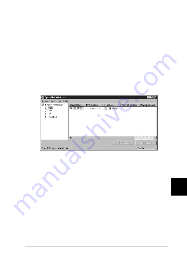 Epson EpsonNet C82391 Administrator'S Manual Download Page 163