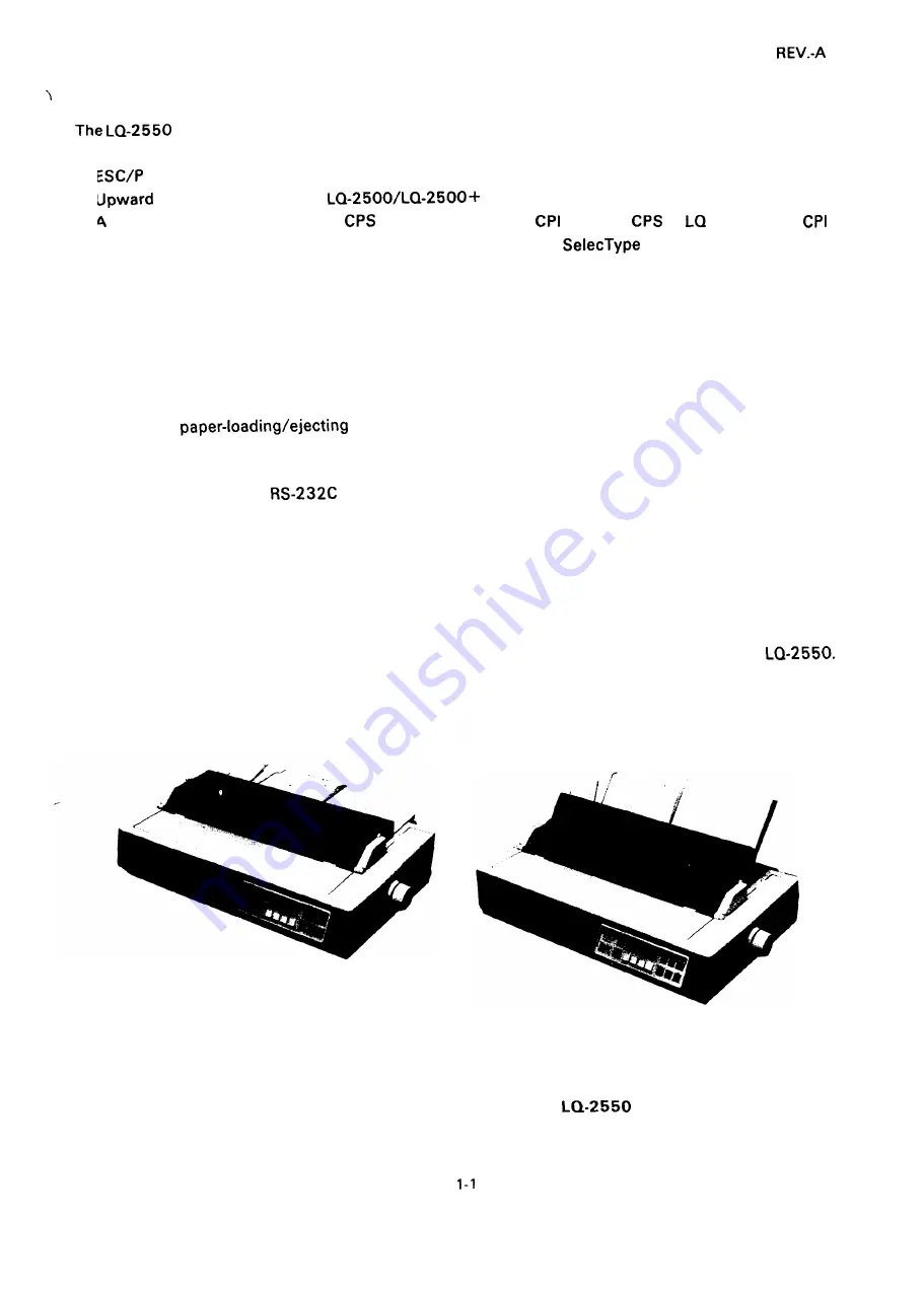 Epson LQ-2550 Technical Manual Download Page 9