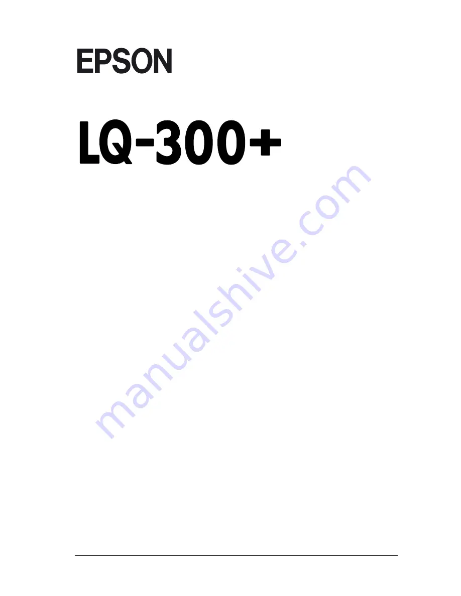 Epson LQ-300 - Impact Printer Quick Start Manual Download Page 139