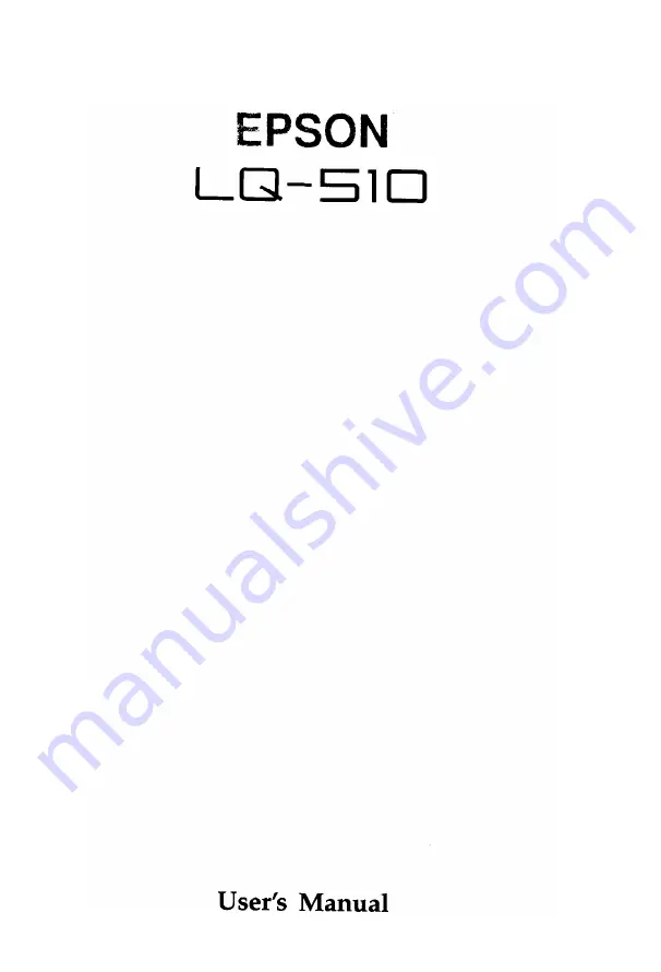 Epson LQ-510 User Manual Download Page 2