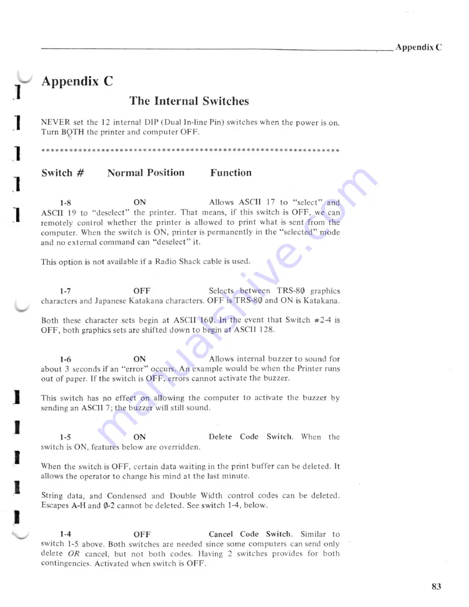 Epson MX-80 IIIF/T User Manual Download Page 78