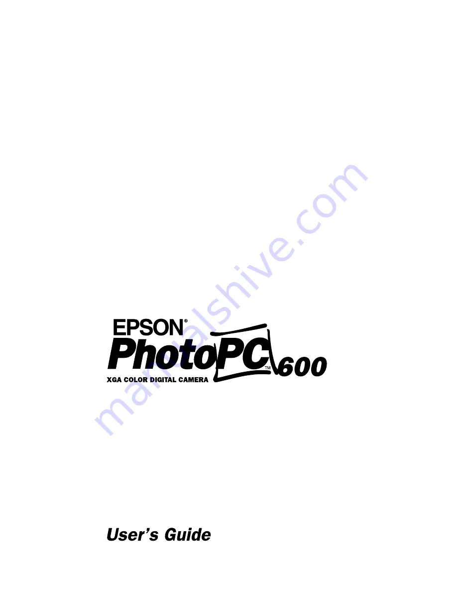 Epson PhotoPC600 User Manual Download Page 1