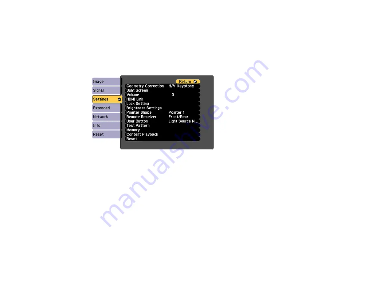 Epson PowerLite L400U User Manual Download Page 143