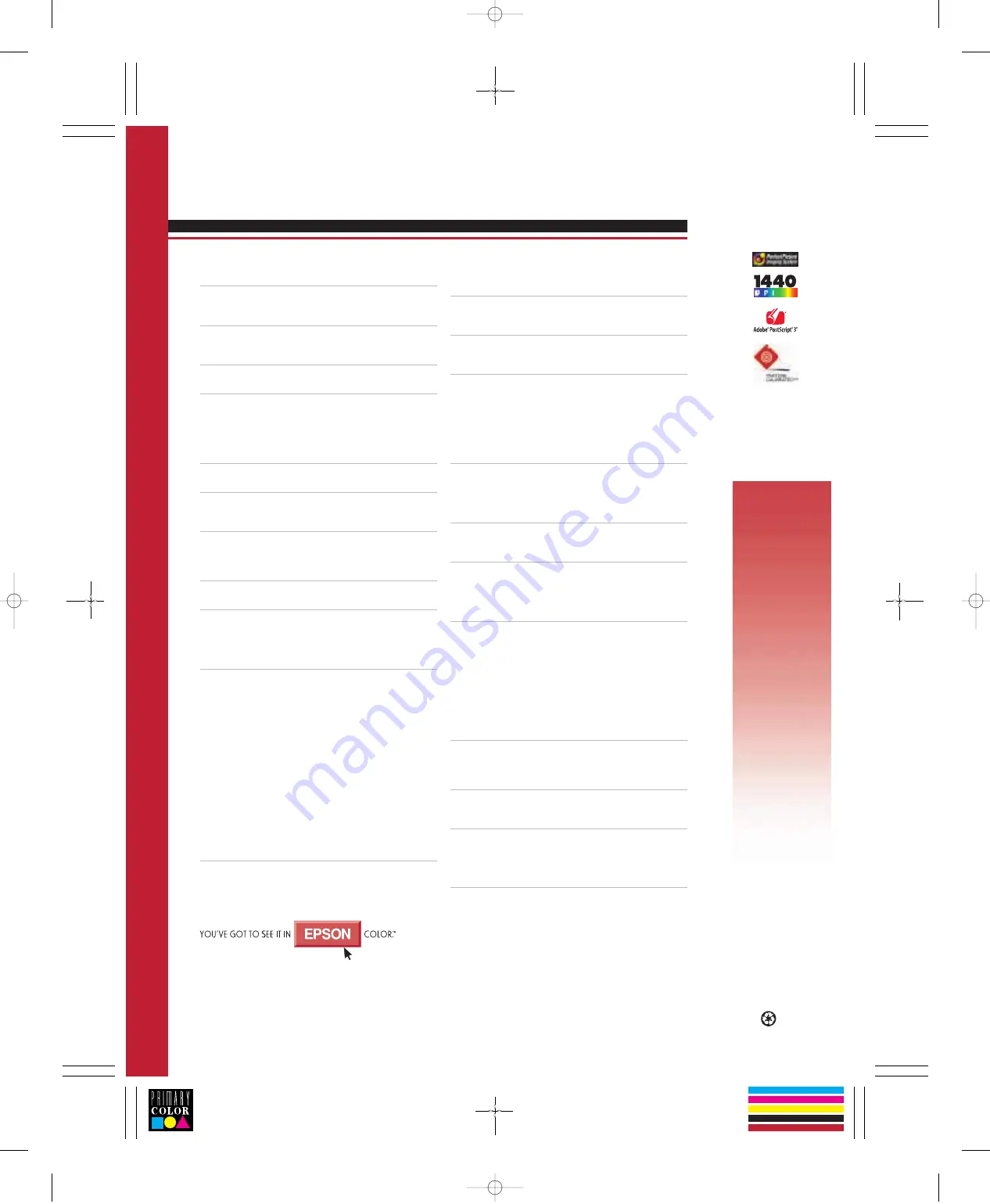 Epson Stylus Color 900 Specifications Download Page 2