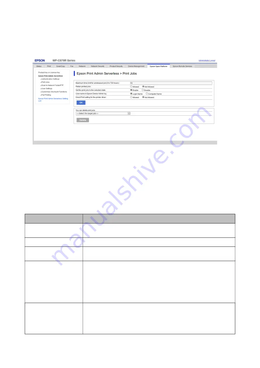 Epson WF-C879R Series Setup And Administration Manual Download Page 37