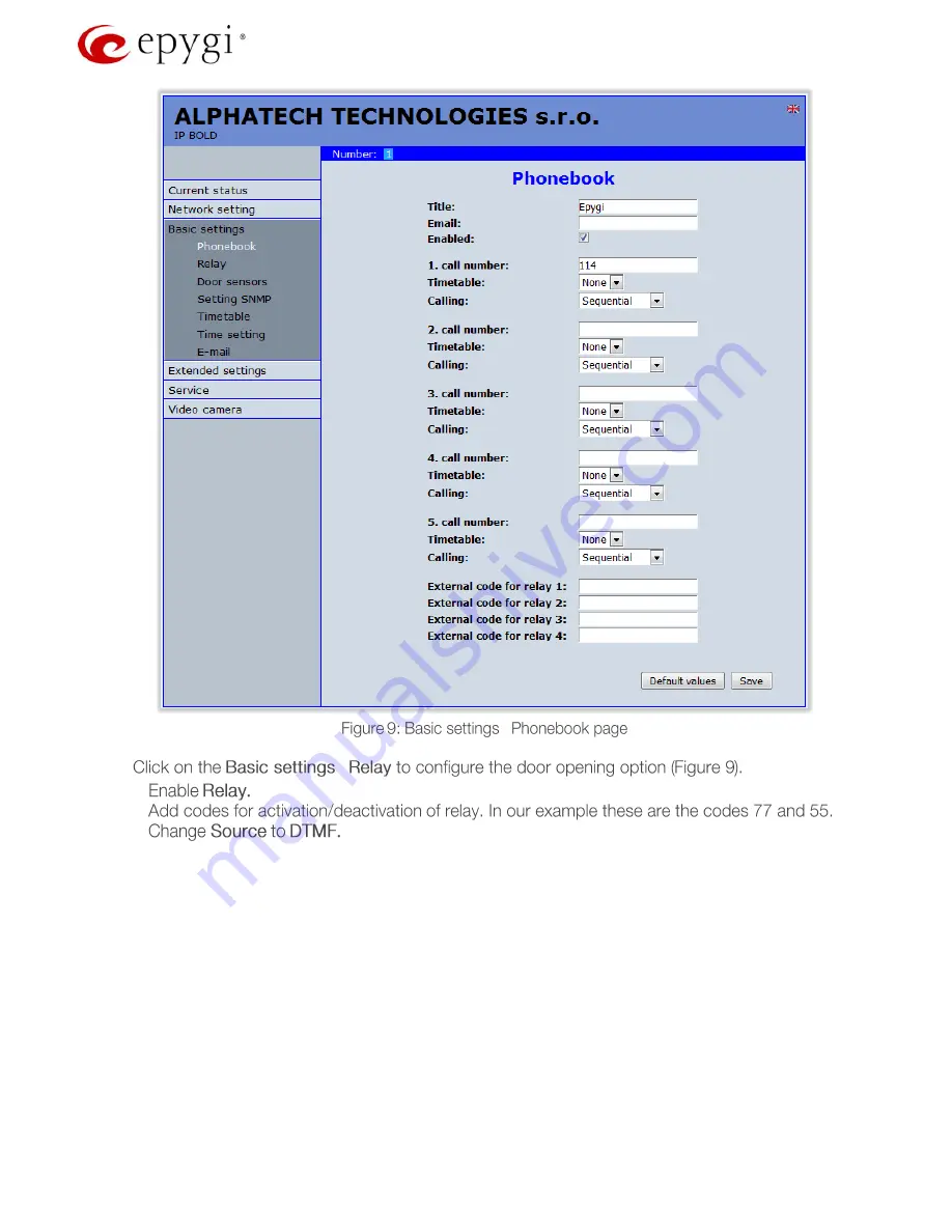 Epygi IP BOLD Configuring Manual Download Page 11