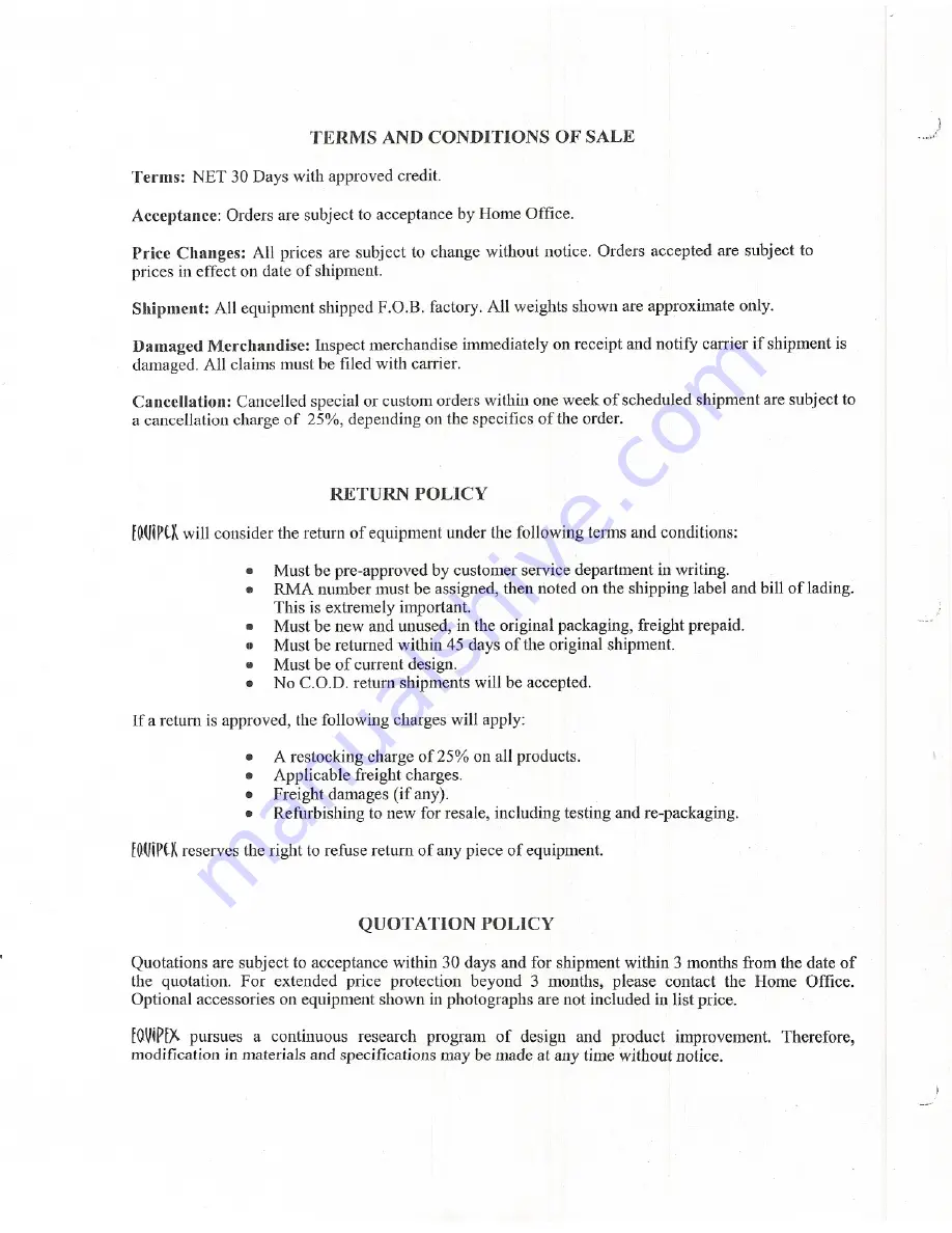 Equipex Sodir FC-60 G/1 Operation Manual Download Page 9