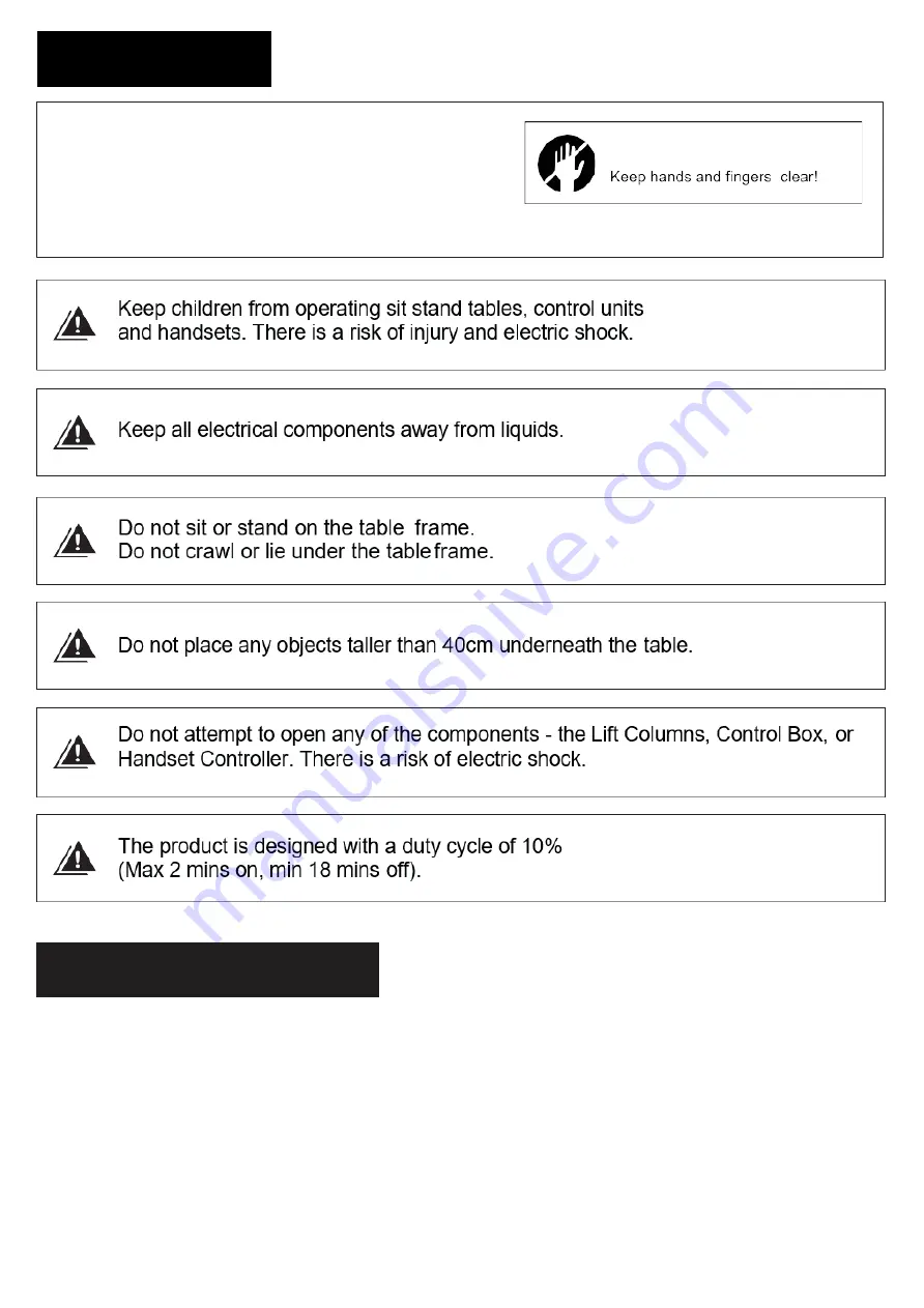 Ergofix ELECTRIC HEIGHT ADJUSTABLE TABLE Assembly And Operation Instructions Manual Download Page 14