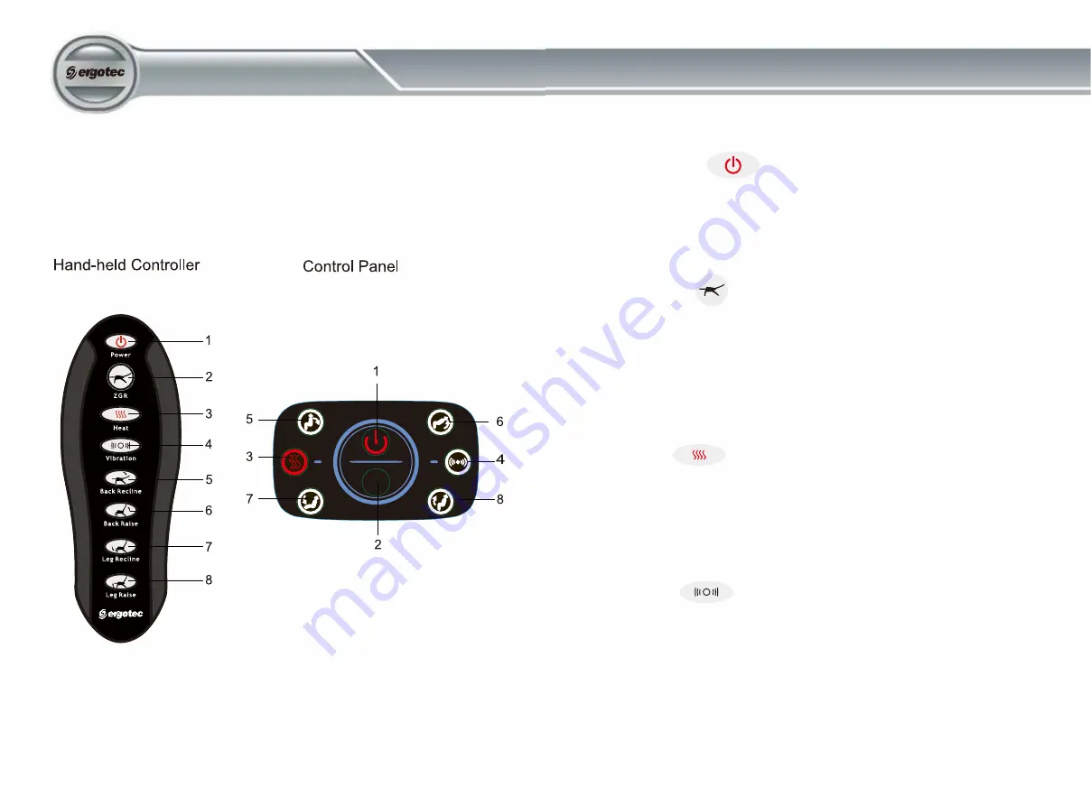 ERGOTEC Cozzia AG-7000 ZG-Recliner Use & Care Manual Download Page 8