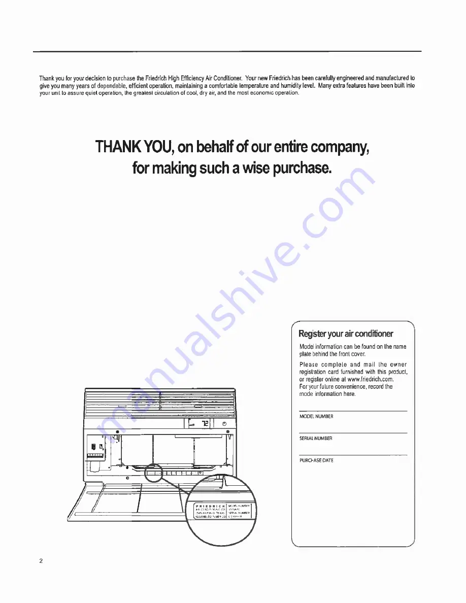 Eriedrich EL36 Installation And Operation Manual Download Page 4