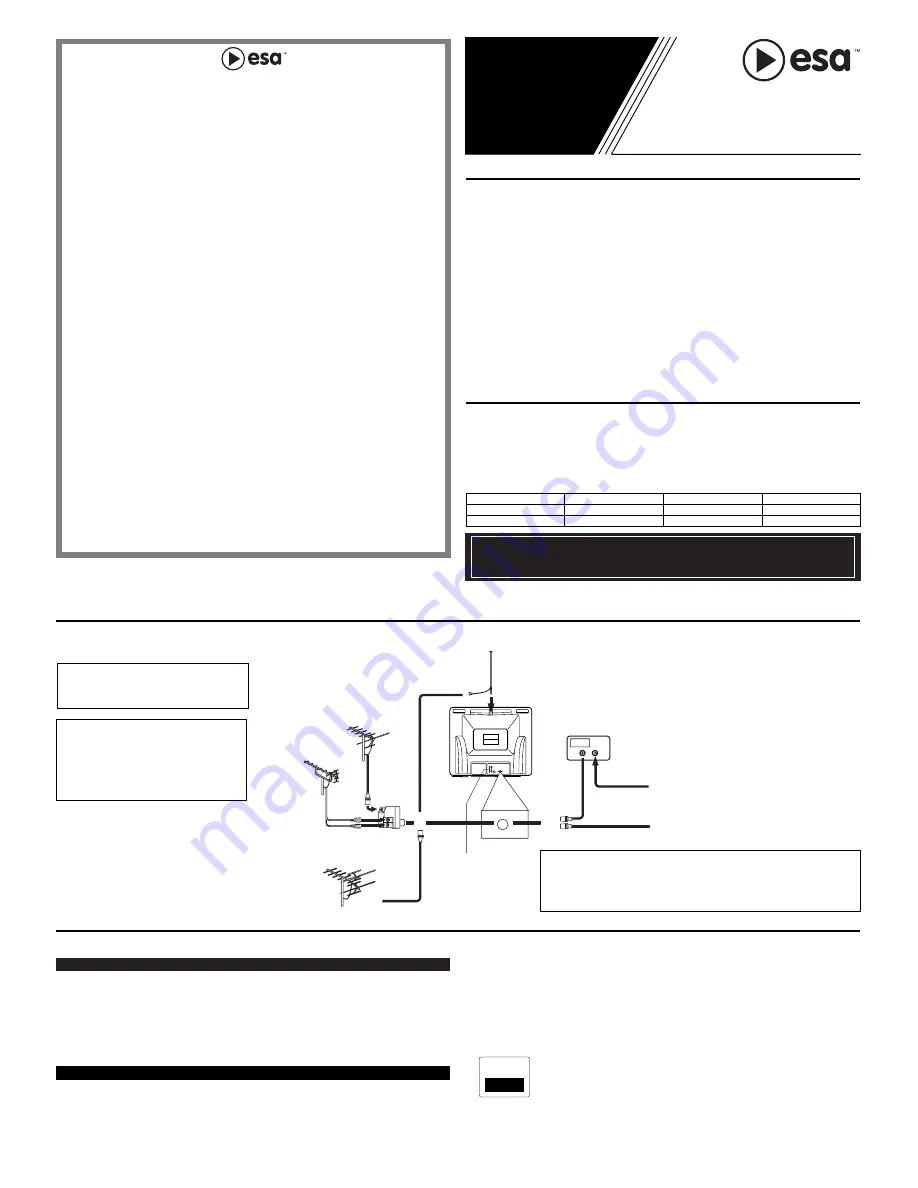 ESA ET427E Owner'S Manual Download Page 1