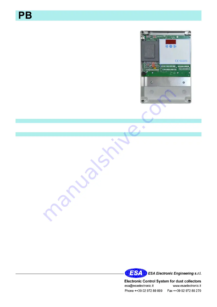 ESA SEQUENCER FOR DEDUSTING PLANTS Installation Instructions Manual Download Page 1