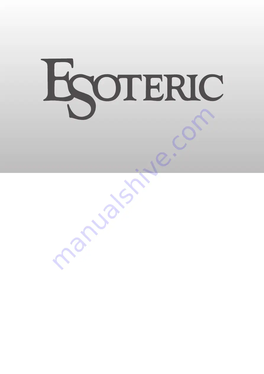 Esoteric F-07 Owner'S Manual Download Page 1