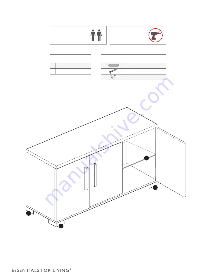 Essentials For Living NOBLE SIDEBOARD Assembly Instructions Download Page 1