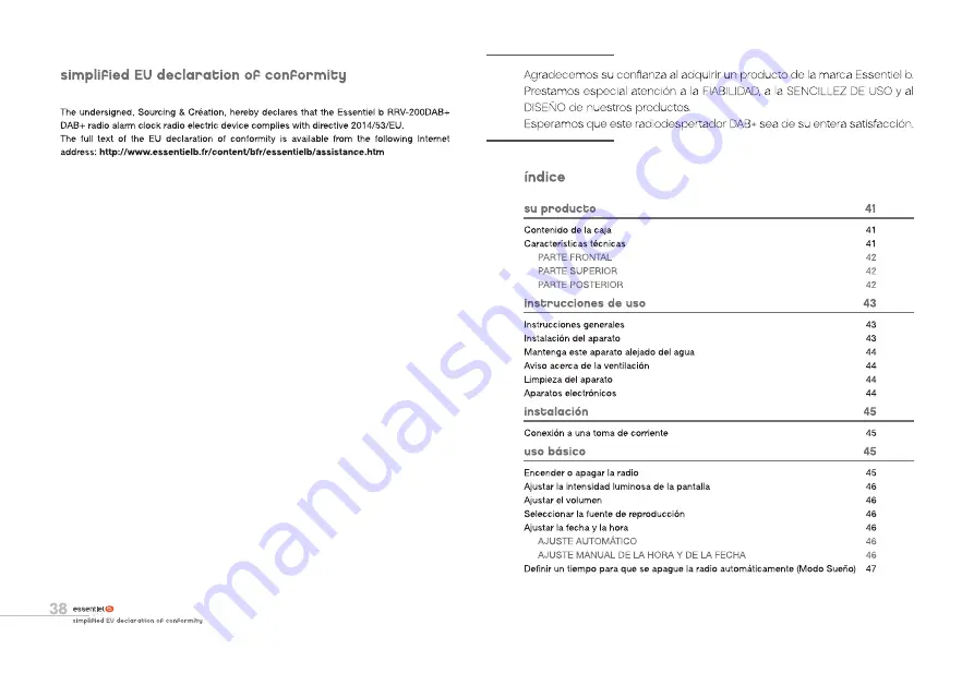 essentiel b 0008007773 User Manual Download Page 20