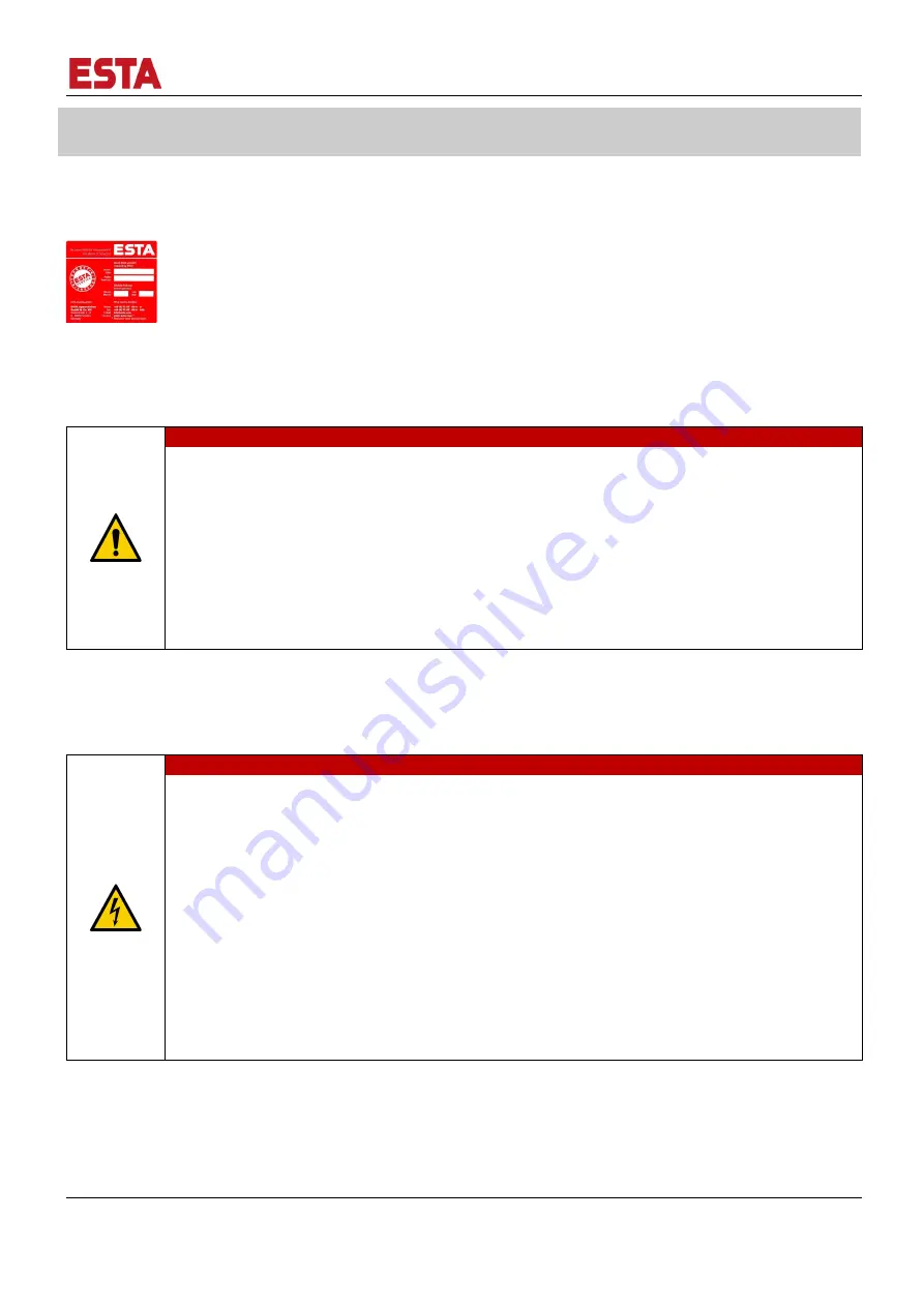 Esta 74020 Operating Manual Download Page 9