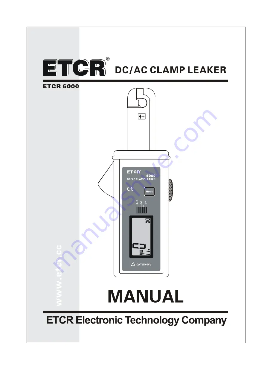 ETCR 6000 Manual Download Page 1