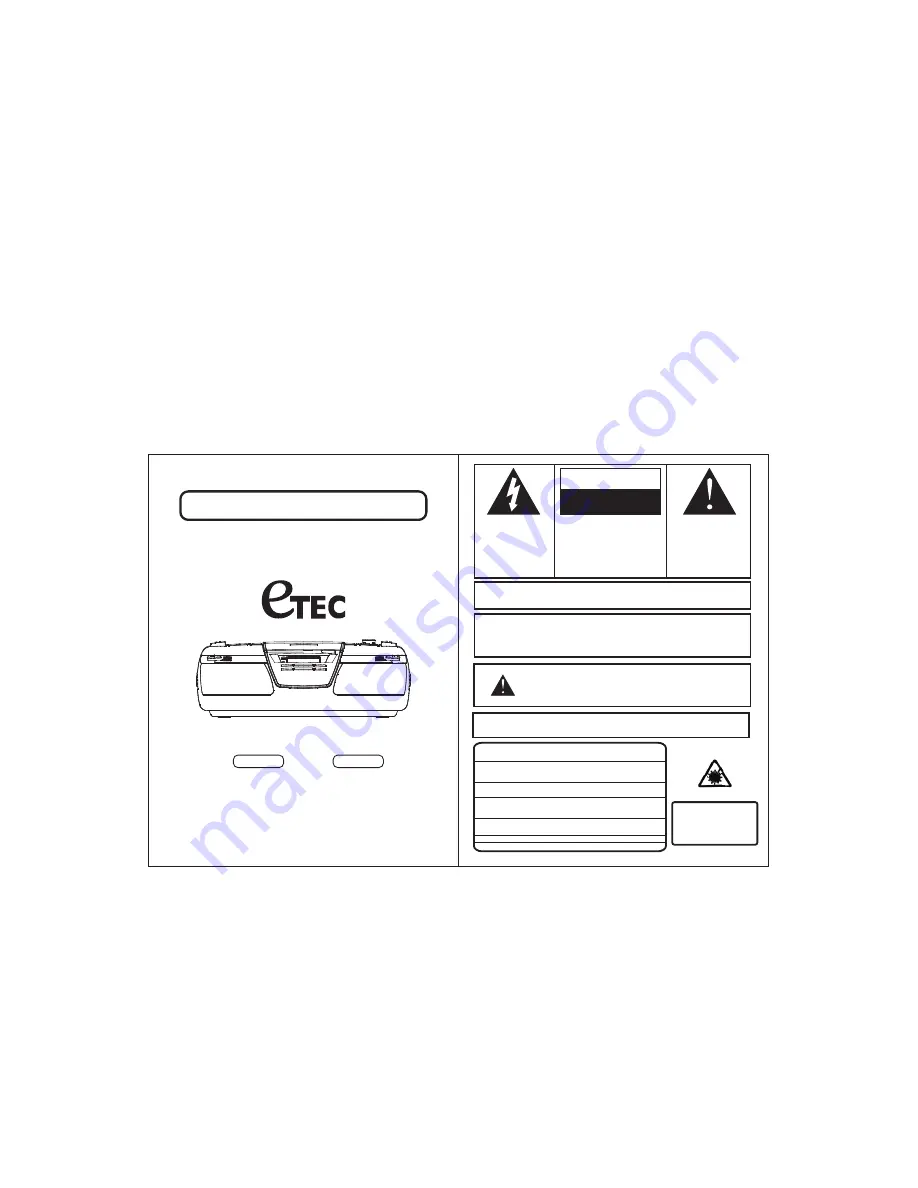 Etec CD9900 Скачать руководство пользователя страница 1