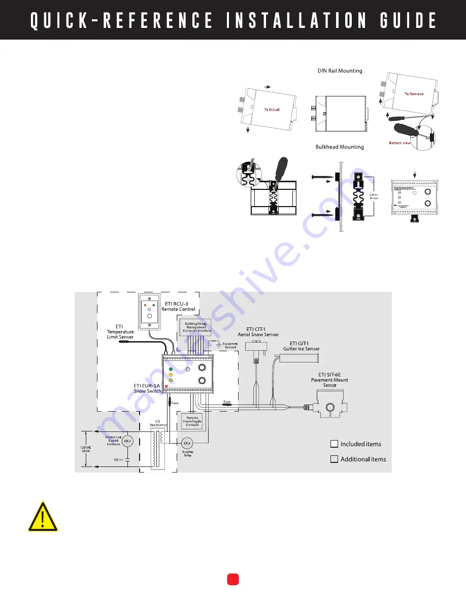 ETI Snow Switch EUR-5A Quick Reference Installation Manual Download Page 2