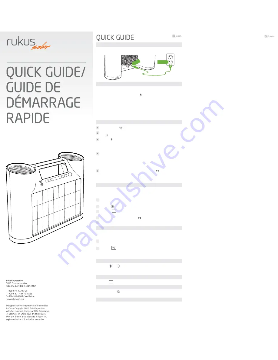 Eton Rukus solar Quick Manual Download Page 1