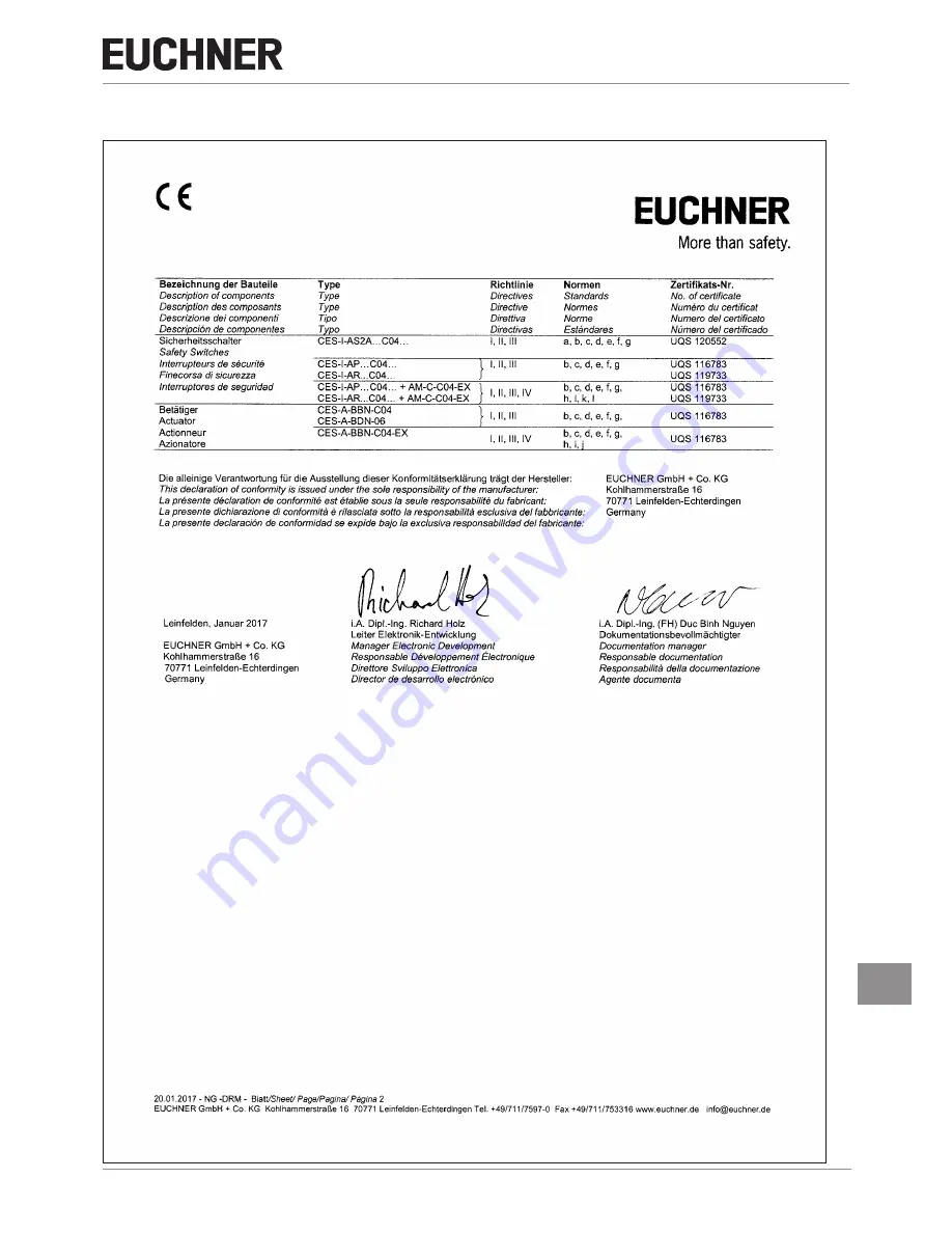 EUCHNER CES-AR-C.2- Series Operating Instructions Manual Download Page 33