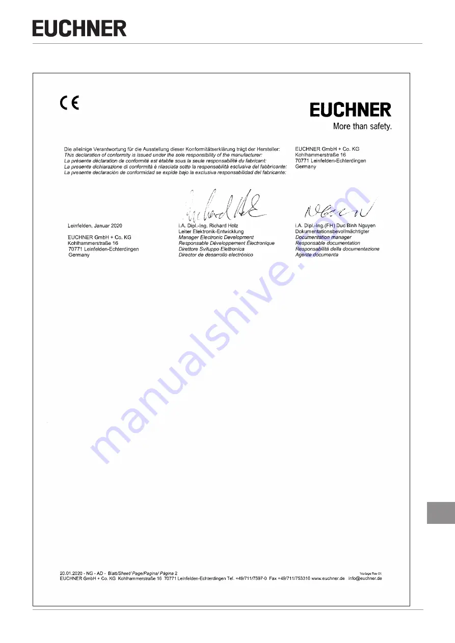 EUCHNER CET.-AR Series Operating Instructions Manual Download Page 49