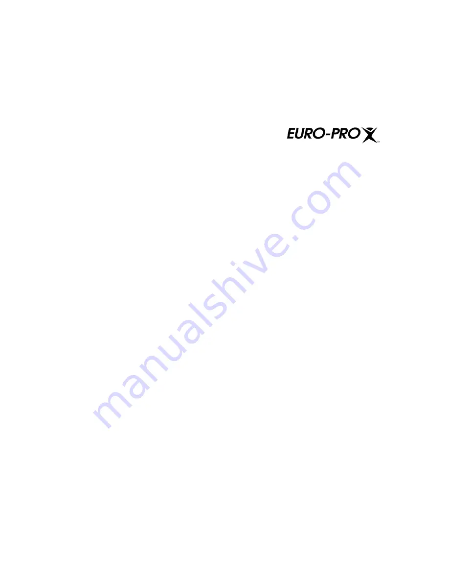 Euro-Pro EP91W Owner'S Manual Download Page 2