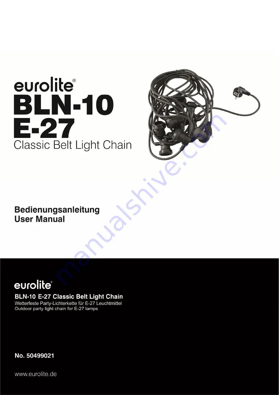 EuroLite BLN-10 E-27 User Manual Download Page 1