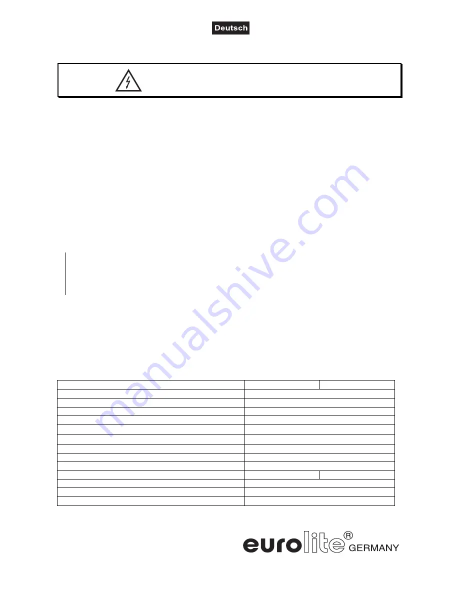 EuroLite LED Bar RGB 126/10 20 User Manual Download Page 12