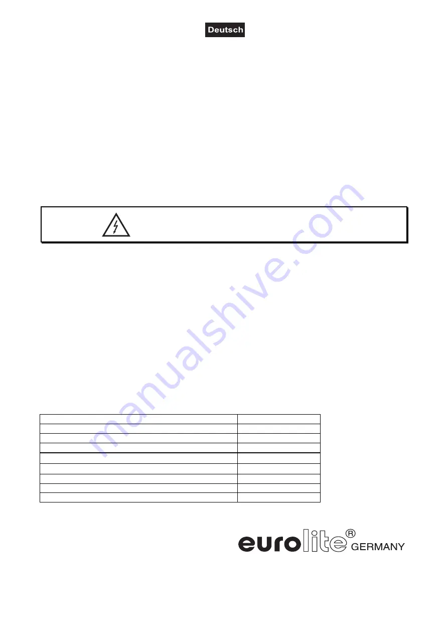 EuroLite LED ML-20 User Manual Download Page 8