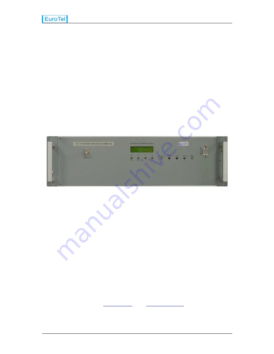 EuroTel ETL0W474G Operating And Technical Manual Download Page 1