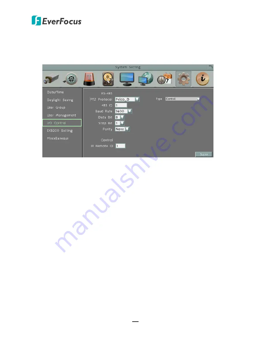 EverFocus ECOR FHD 16F User Manual Download Page 123