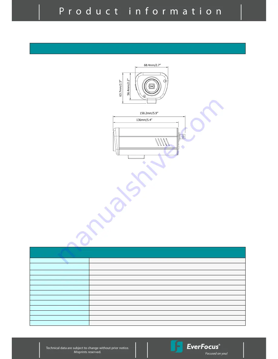 EverFocus EQH5202 Specifications Download Page 2