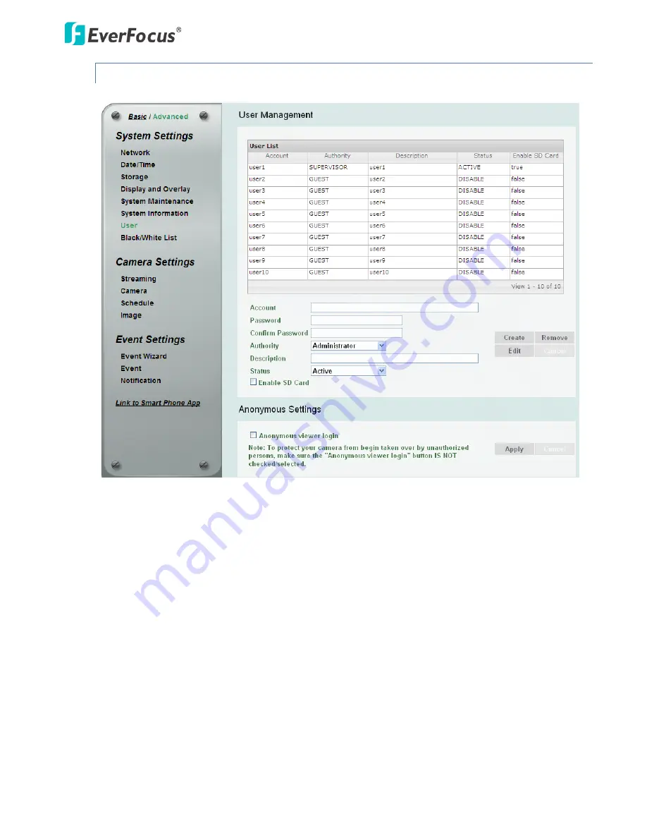 EverFocus EZN1160 User Manual Download Page 47