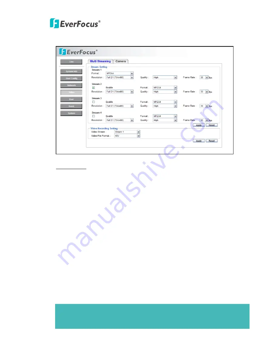 EverFocus NeVio EZN850 User Manual Download Page 22